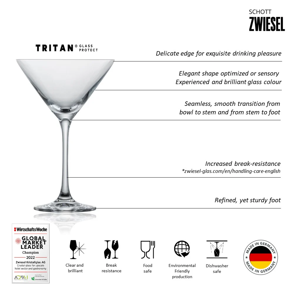 Schott Zwiesel Tritan Crystal Classico Martini Glass, 270 mL - Box of 6 - Image 4