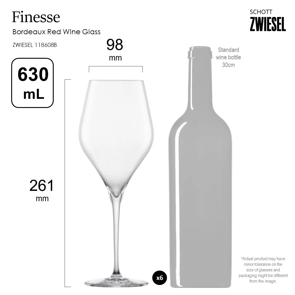 Schott Zwiesel Tritan Crystal Finesse Bordeaux Red Wine Glass, 630 mL - Box of 6 - Image 5