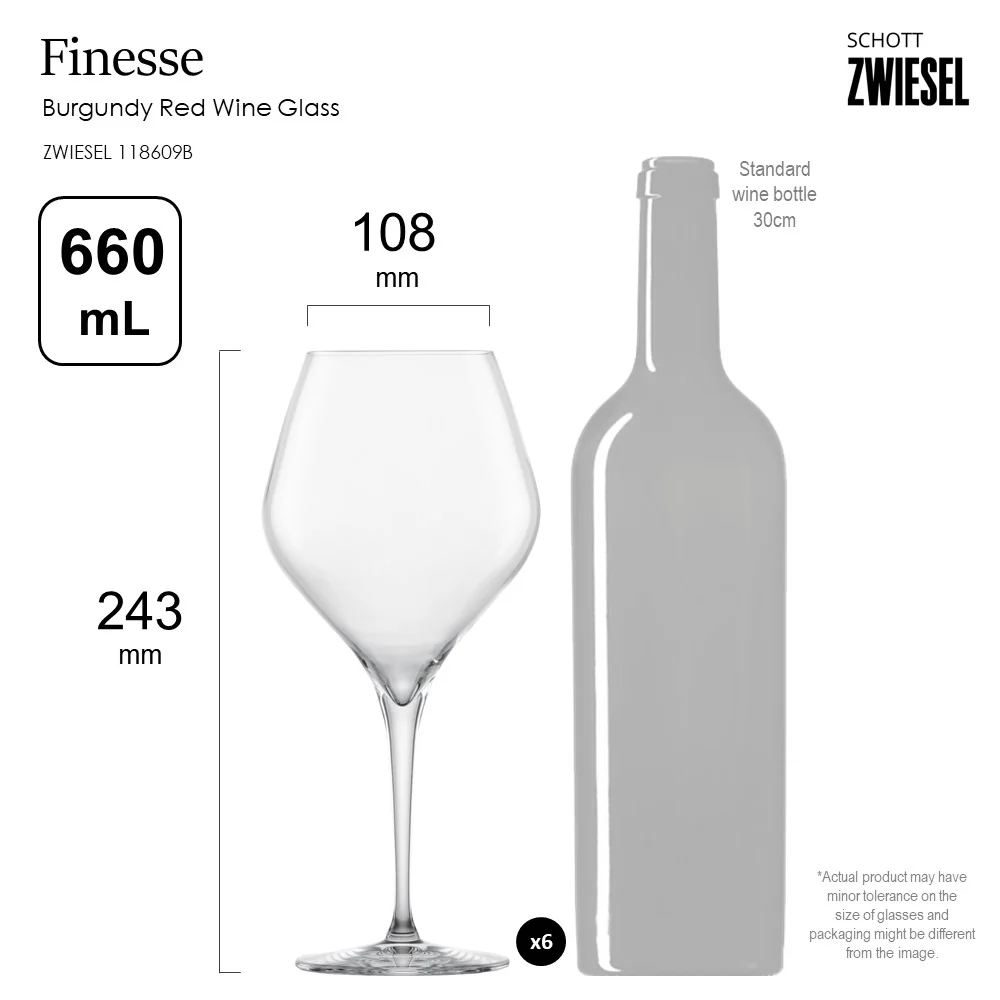 Schott Zwiesel Tritan Crystal Finesse Burgundy Red Wine Glass, 660 mL - Box of 6 - Image 5