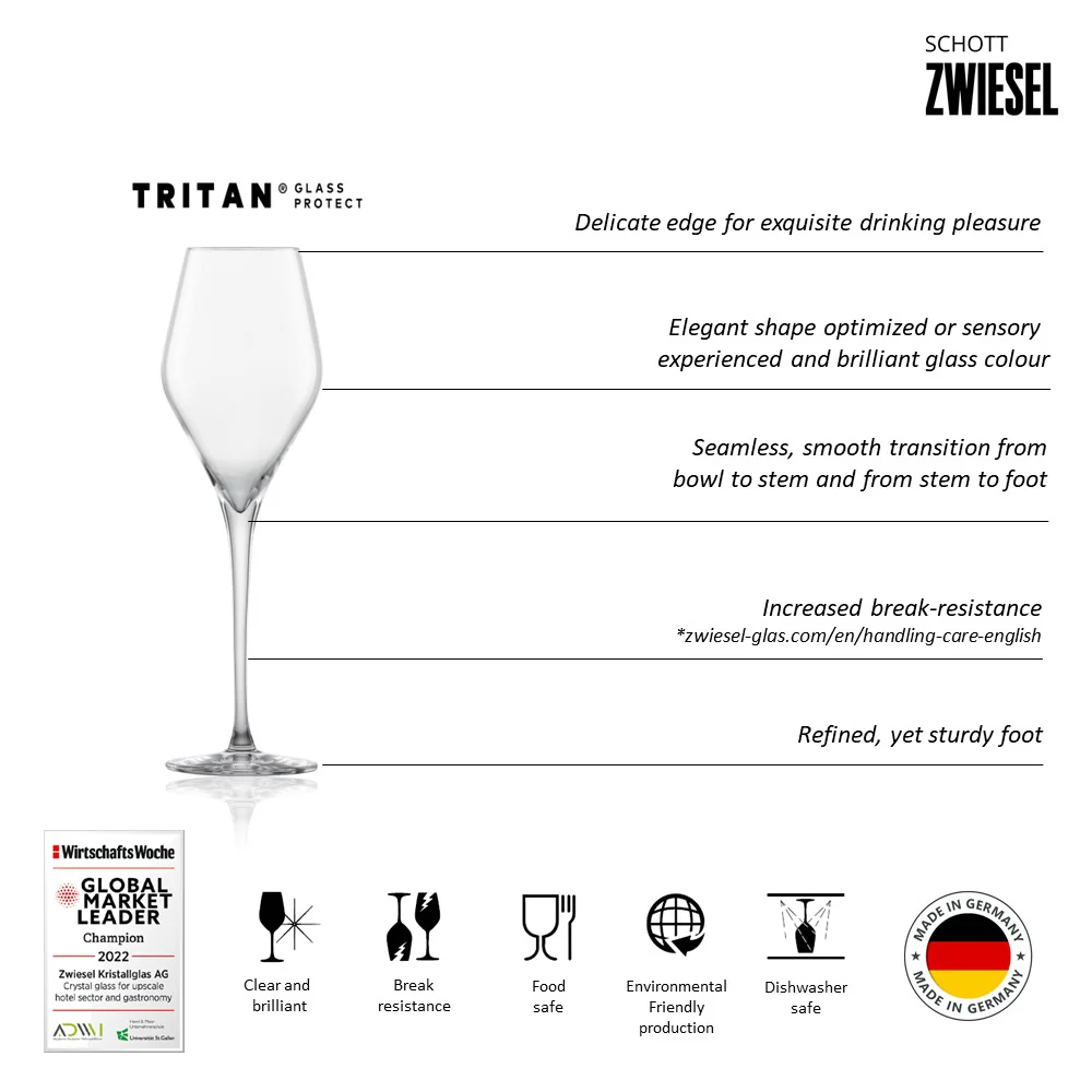 Schott Zwiesel Tritan Crystal Finesse Sparkling Wine / Champagne Flute with EP, 298 mL - Box of 6 - Image 4