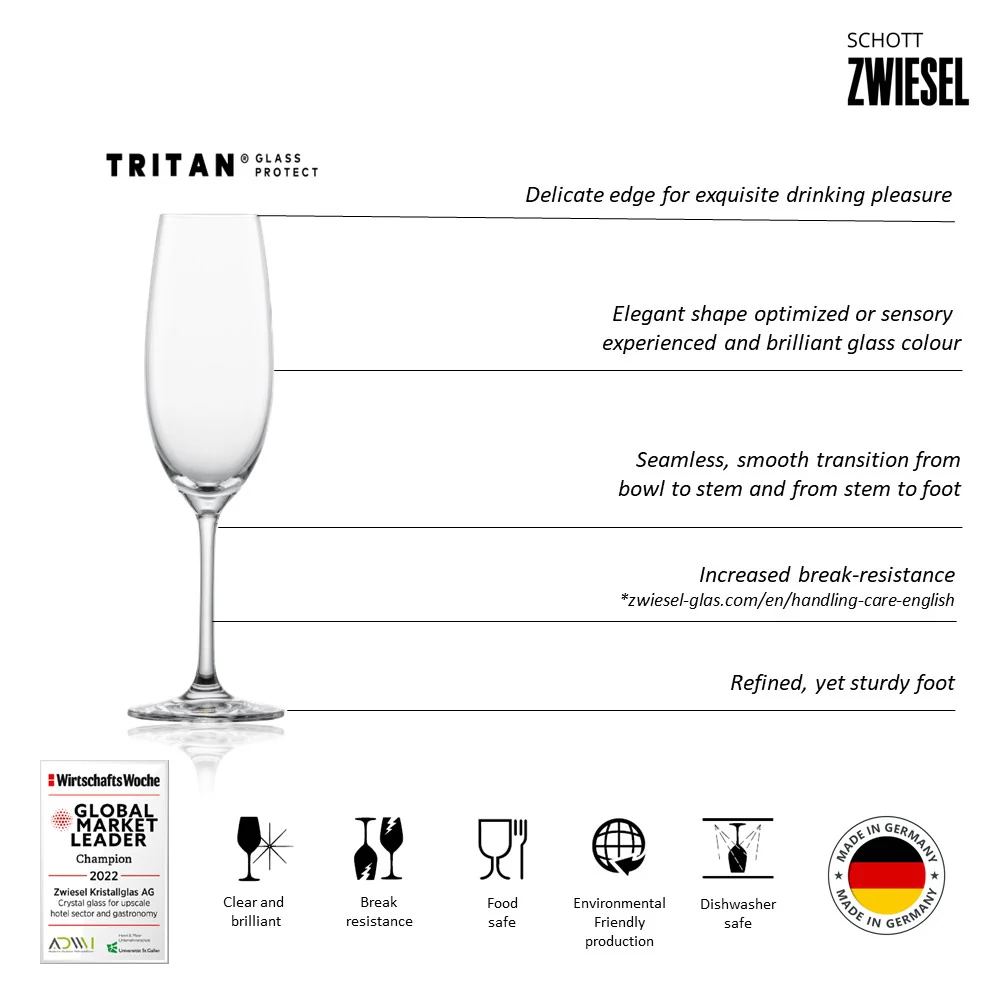 Schott Zwiesel Tritan Crystal Ivento Champagne Flute with EP, 228 mL - Box of 6 - Image 4