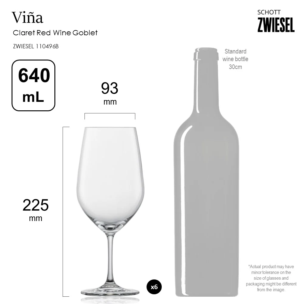 Schott Zwiesel Tritan Crystal Viña Claret Red Wine Goblet, 640 mL - Box of 6 - Image 5