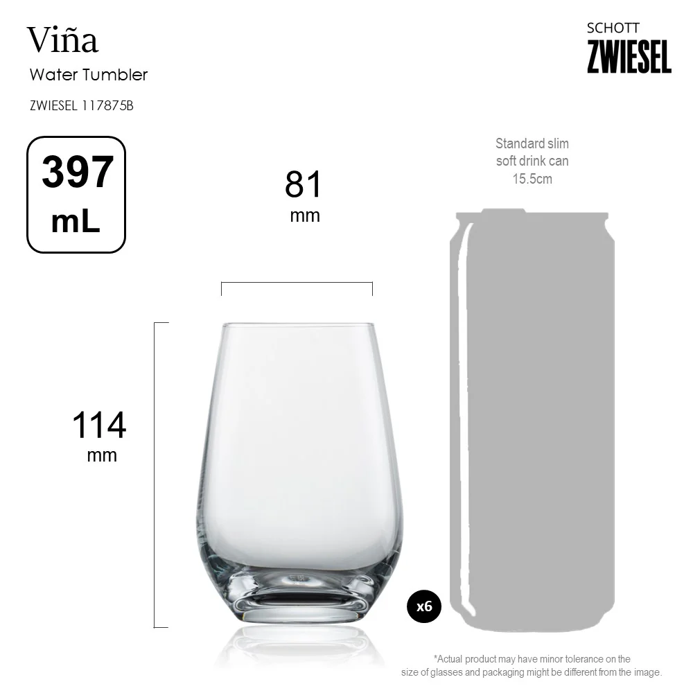 Schott Zwiesel Tritan Crystal Viña Water Tumbler, 397 mL - Box of 6 - Image 5