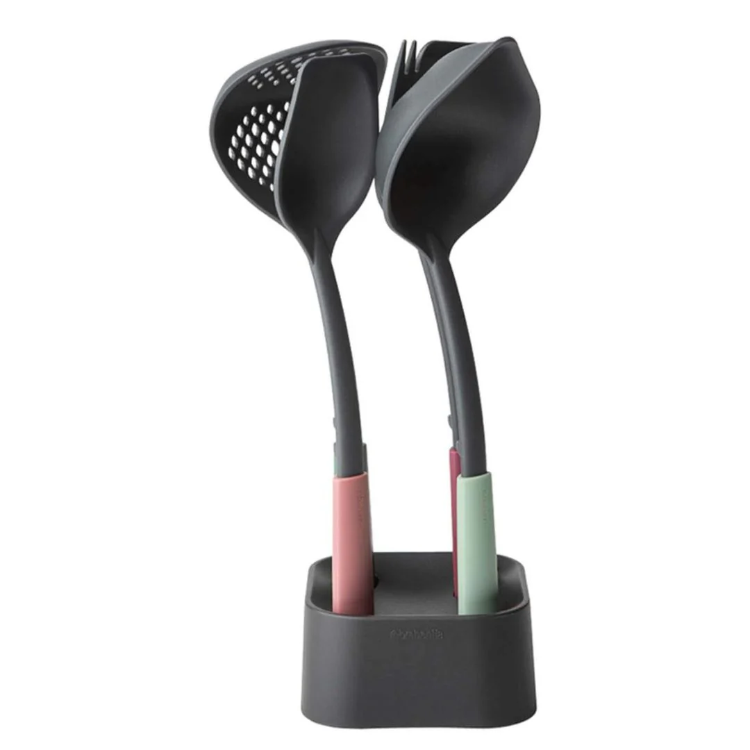Set of 5 Brabantia Tasty+ Kitchen Utensils Set with Stand - Image 3
