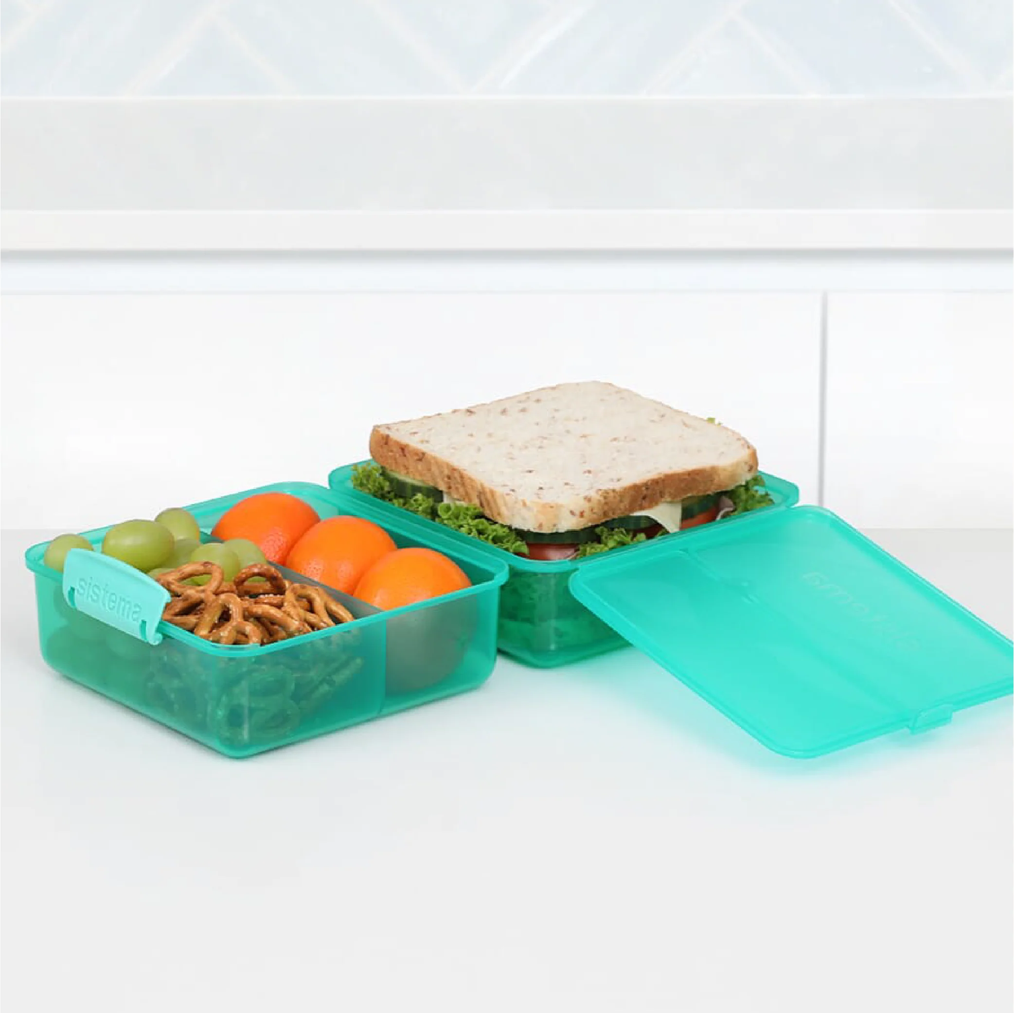 SISTEMA 1.4L Double Sided Plastic Lunch Cube Box For Sandwich - Image 7
