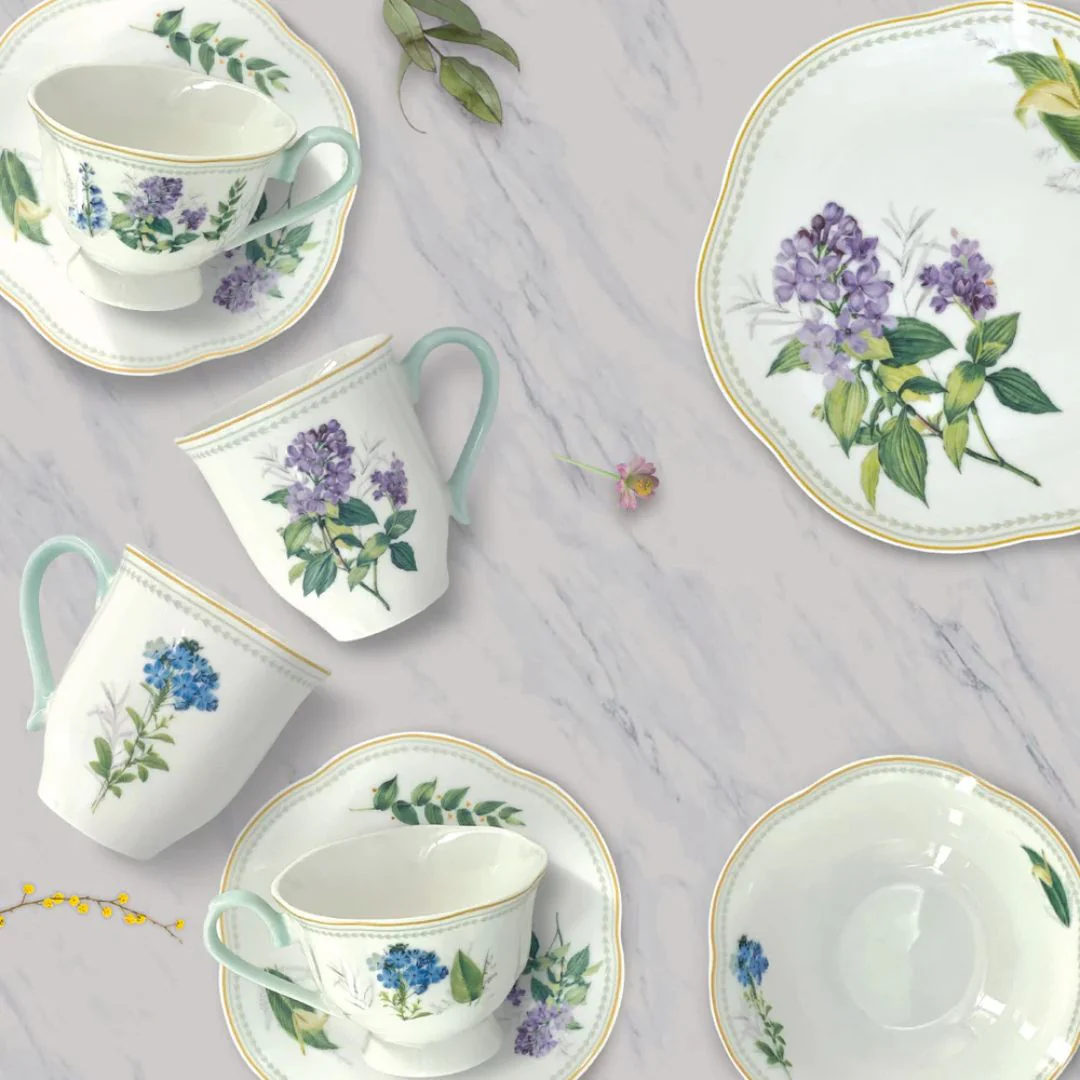 Soiree Botanique 2 Piece Tea/Coffee Cup & Saucer Set - Image 4