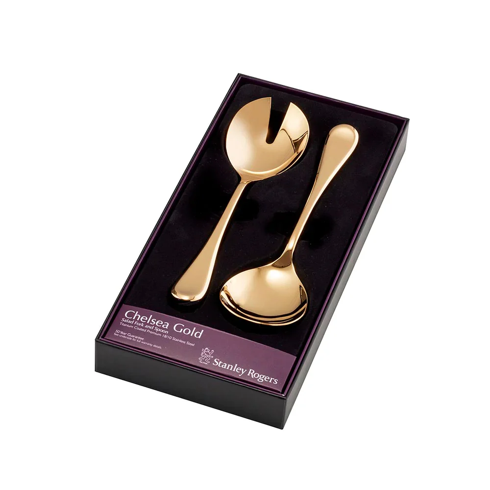 STANLEY ROGERS Chelsea Gold Salad Fork and Spoon 2 Piece Set