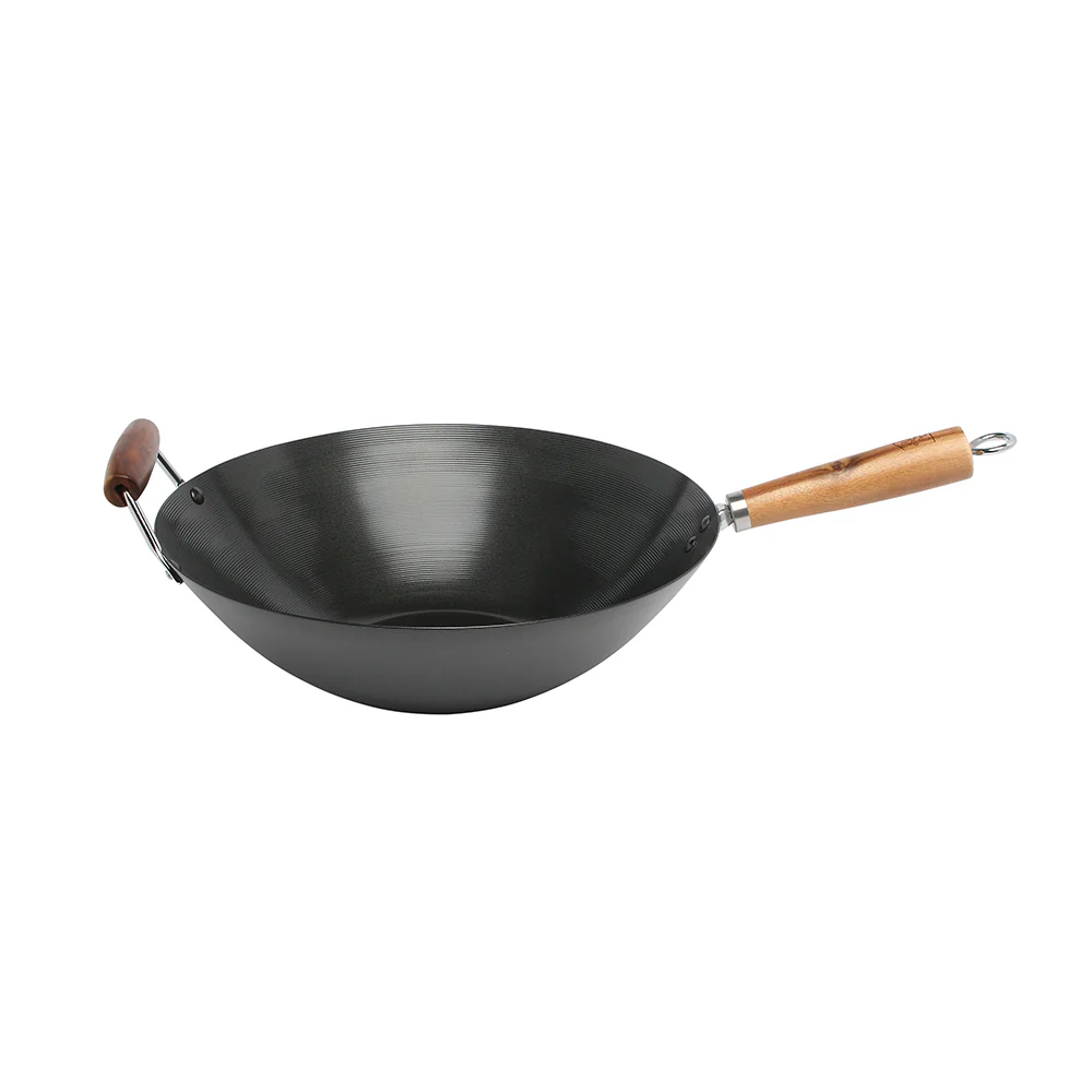 STANLEY ROGERS Non-Stick Carbon Steel Wok Acacia 35cm - Image 2