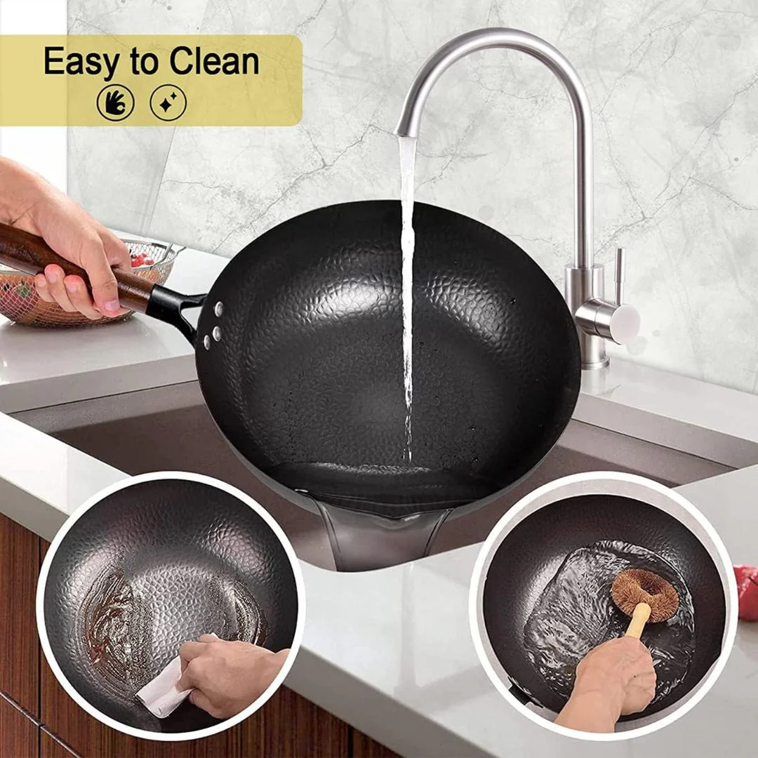 Steelcraft Black Steel 28cm Honeycomb Wok Pan - Image 3