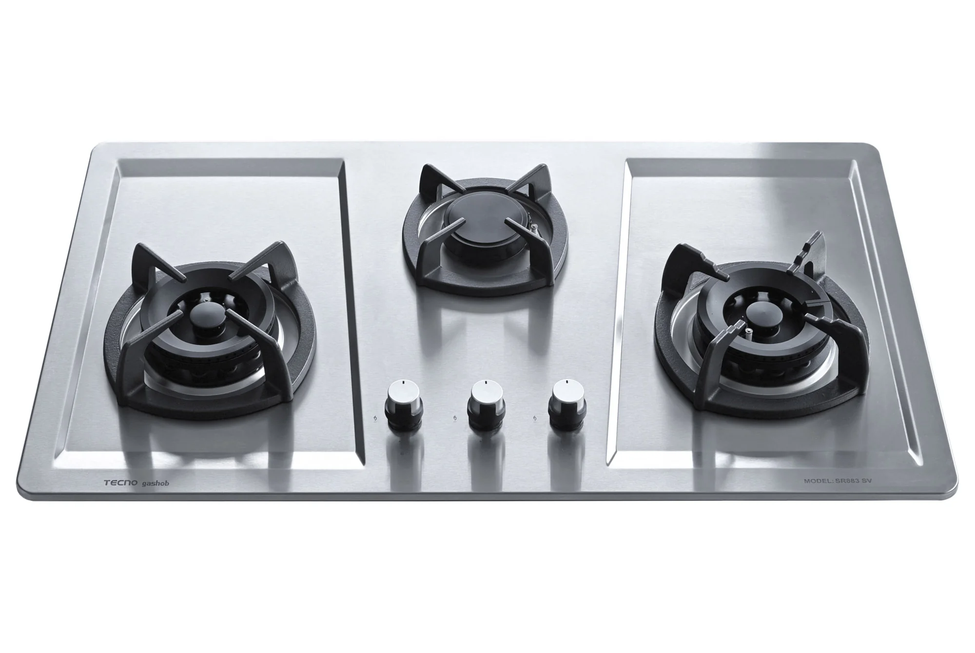 Tecno 3-Burner 86cm Stainless Steel Cooker Hob with Inferno Wok Burner Technology