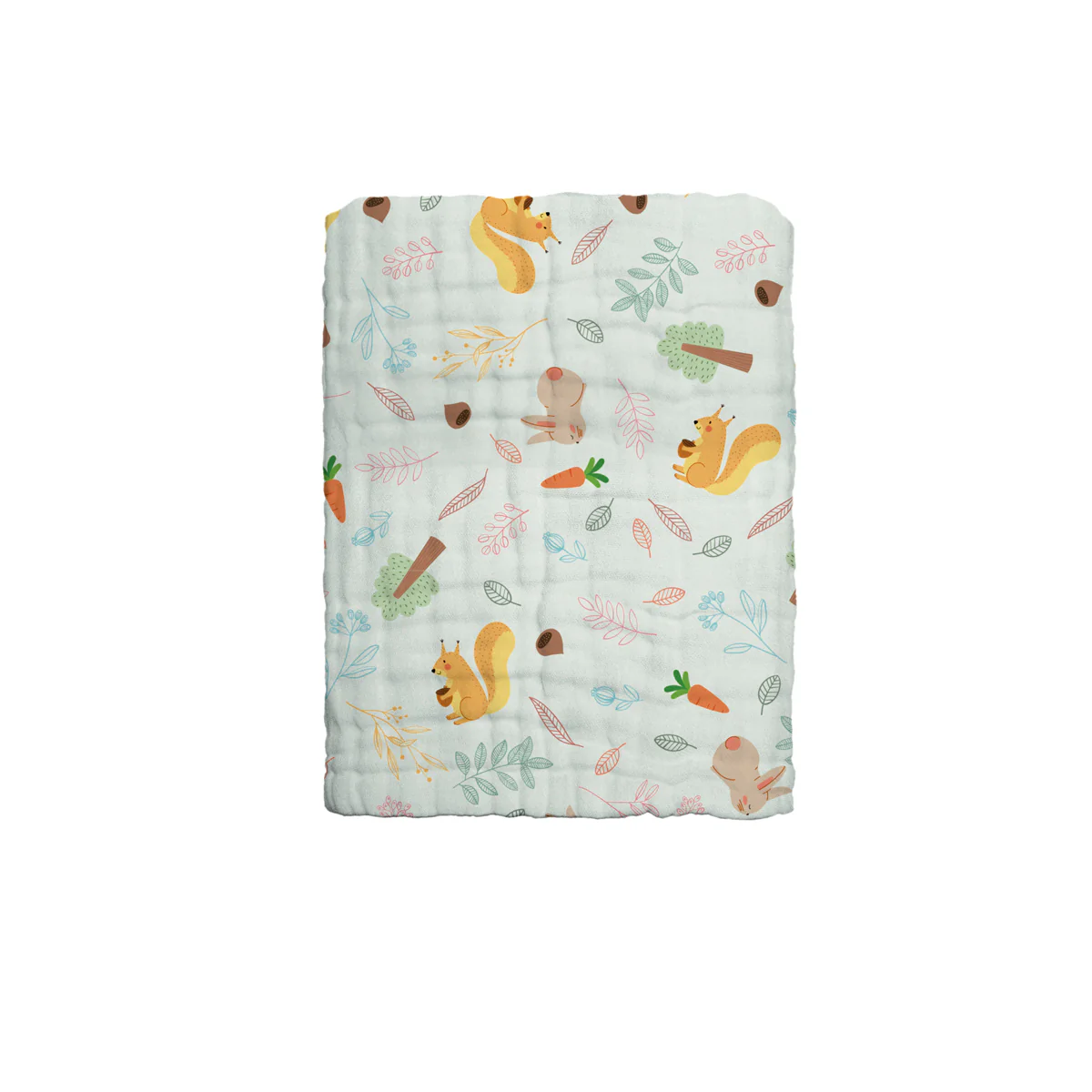 The Gang 100% Cotton 6-Ply High Density Printed Gauze Bath Linen Squirrel - Image 4