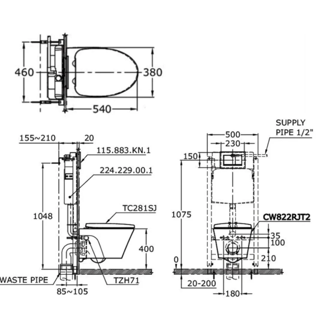 Toto Close-Coupled Toilet Bowl C769ESI With Washlet TCF23410ASG Set - Image 2