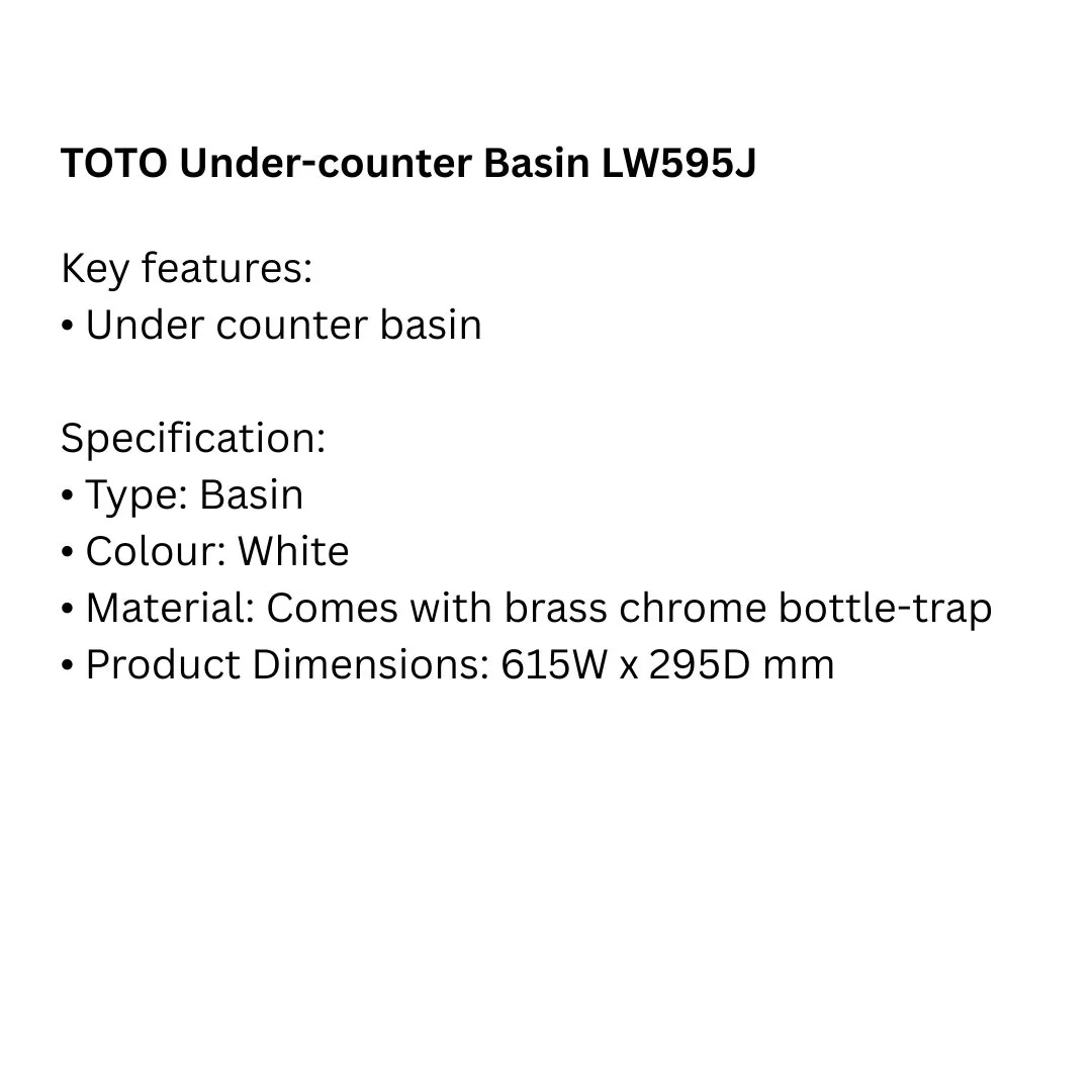 TOTO Under-counter Basin LW595J - Image 3