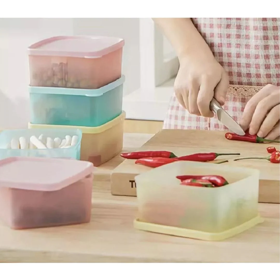 Tupperware 2pcs Stacking Square Food Storage containers (400ml) TP0031 - Image 5