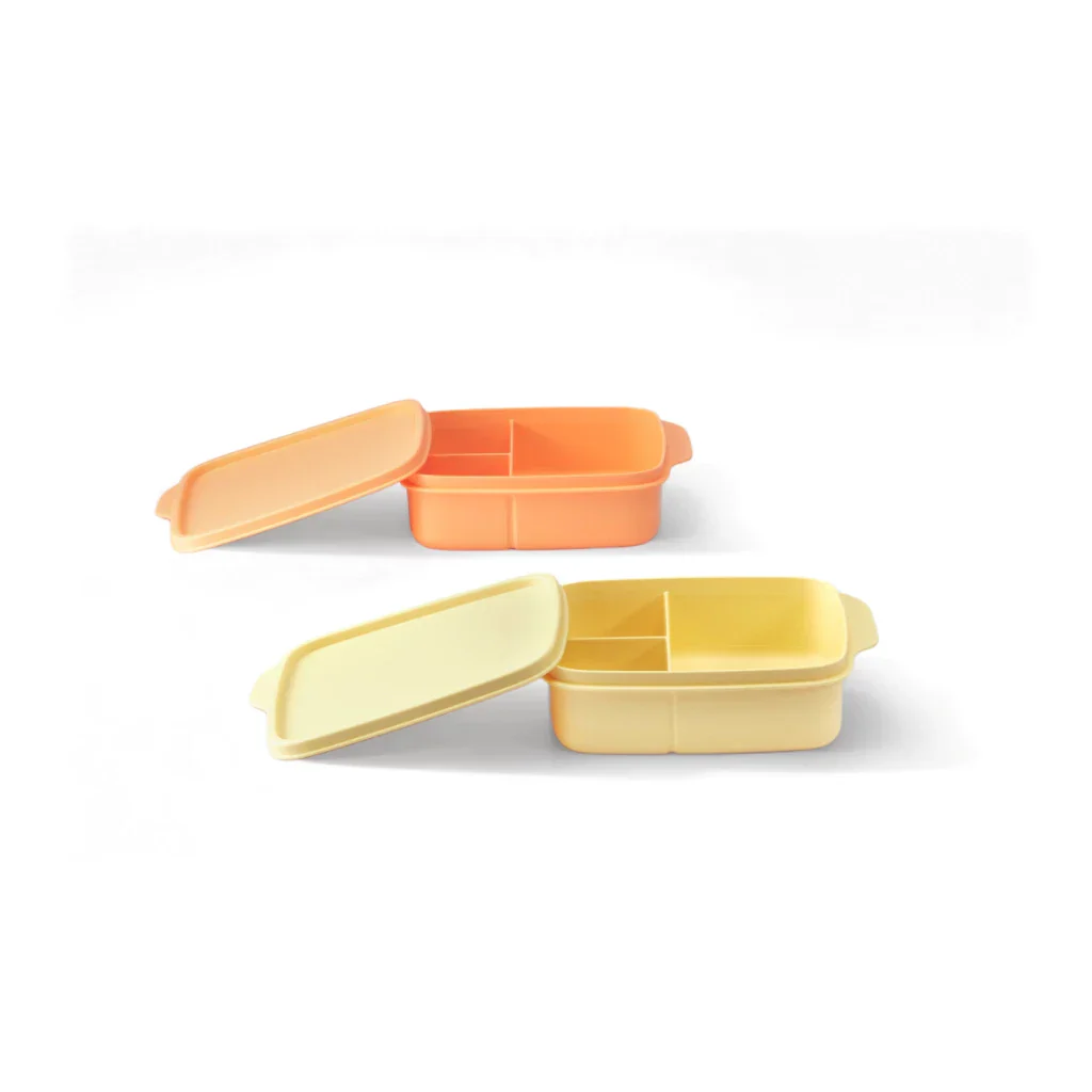 Tupperware Square Divided Lunch Box (550ml, Yellow) TP0026 - Image 3