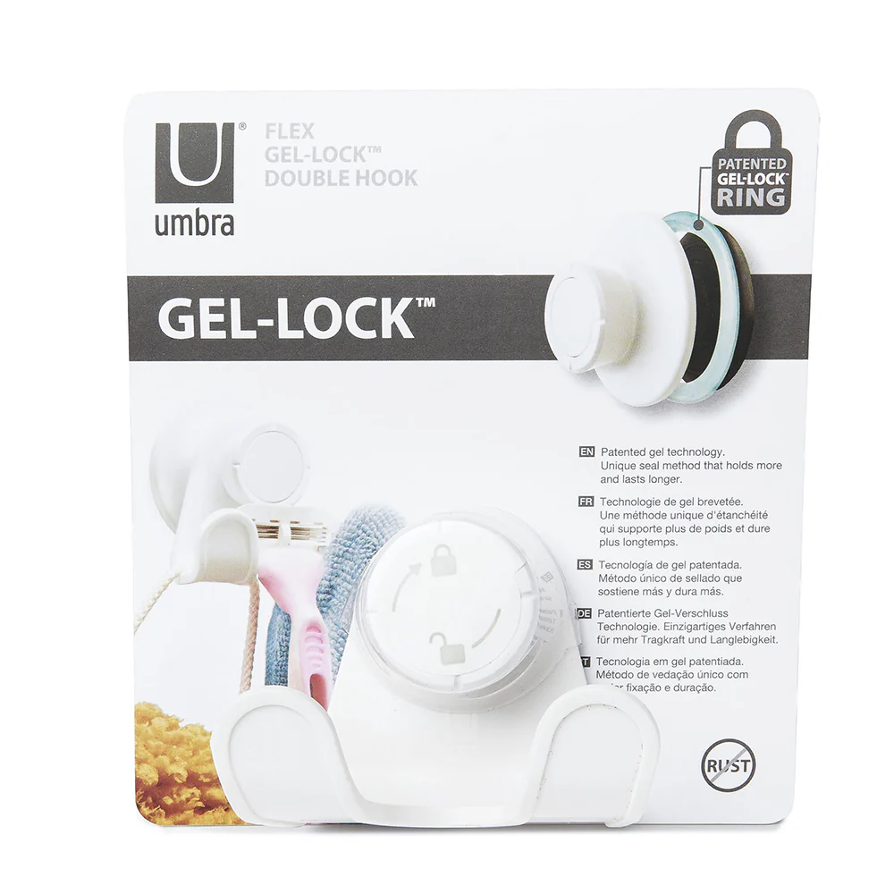 UMBRA Flex Gel-Lock Suction Cup Double Hook, White - Image 7