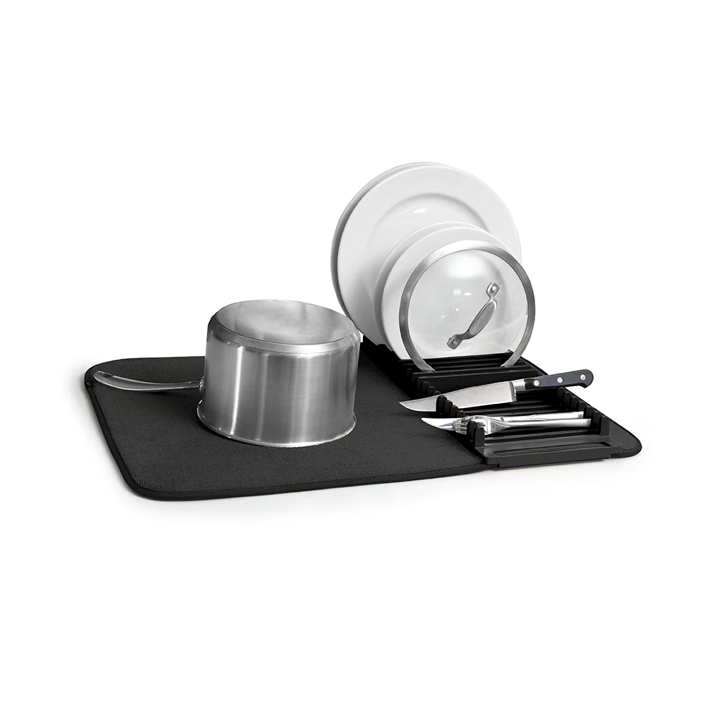 UMBRA UDry Dish Rack with Drying Mat, Black