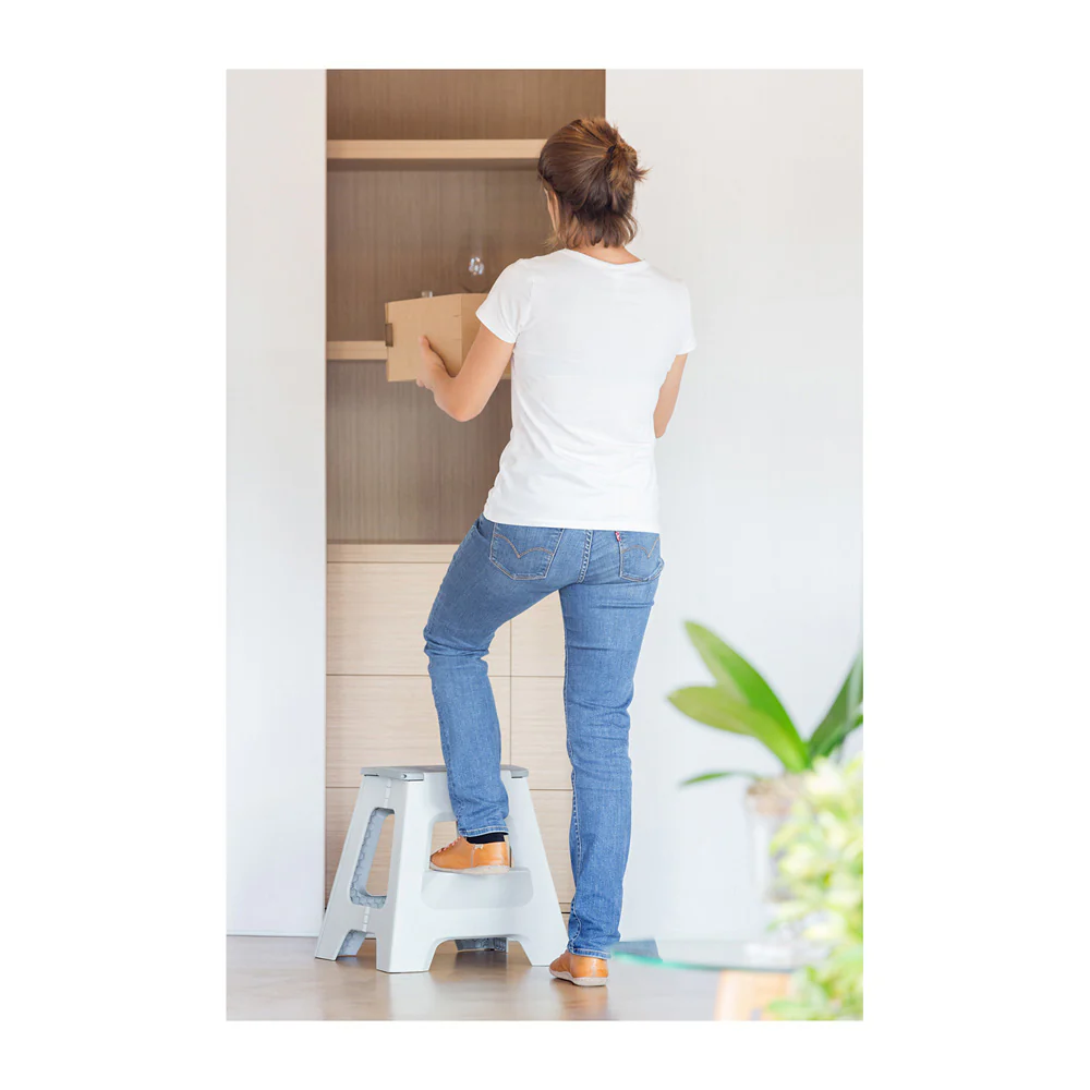 Vigar Compact 2 Step Grey Foldable 40cm Stool - Image 4