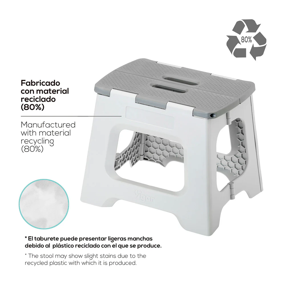 Vigar Compact Grey Foldable Stool - Image 6