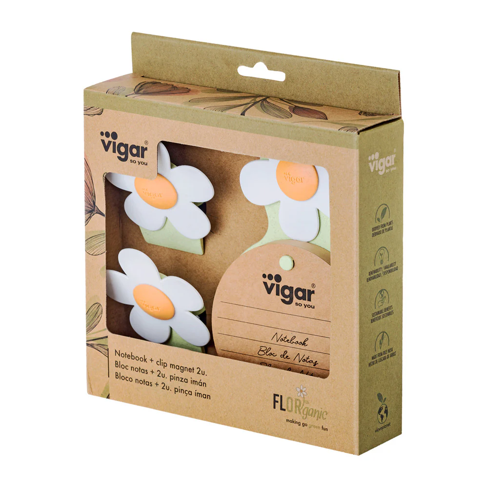 Vigar Florganic Notebook With Suction + Magnet Clip 2pc Set - Image 4