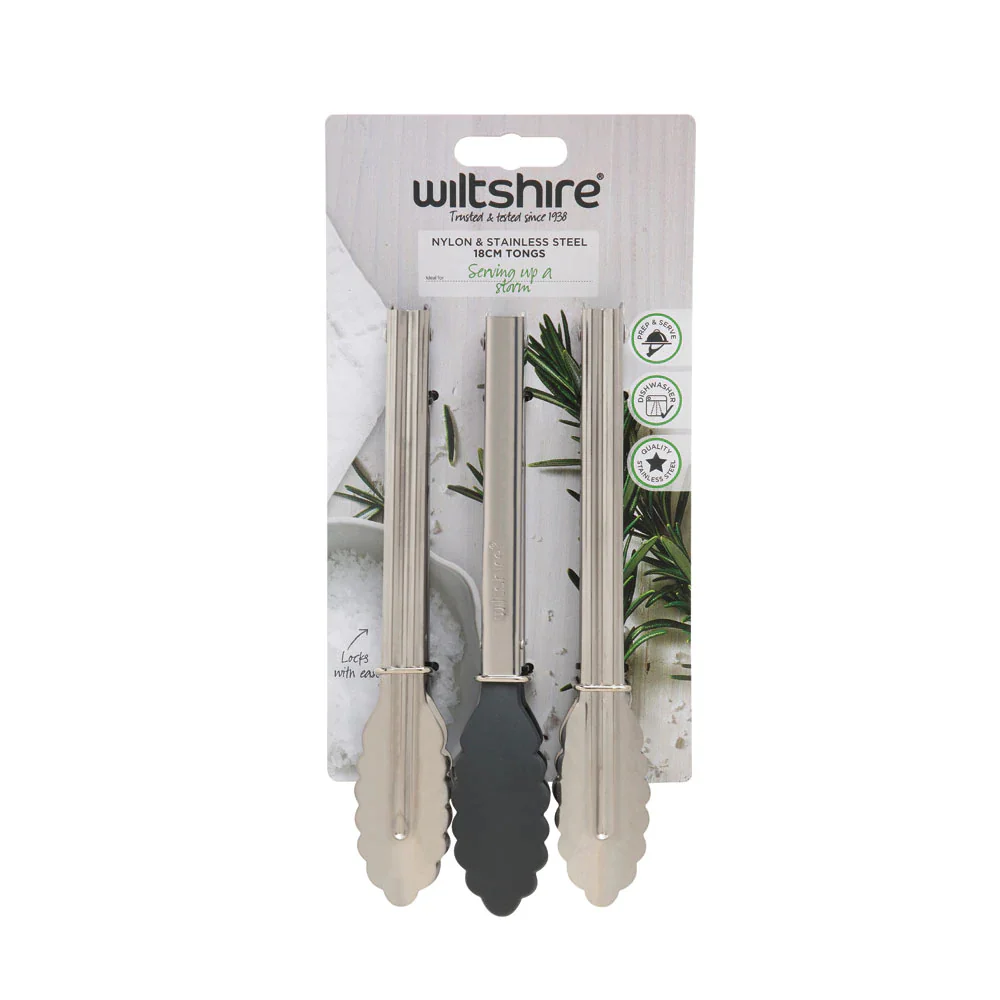 WILTSHIRE Mini Tongs Set 3pc 18cm