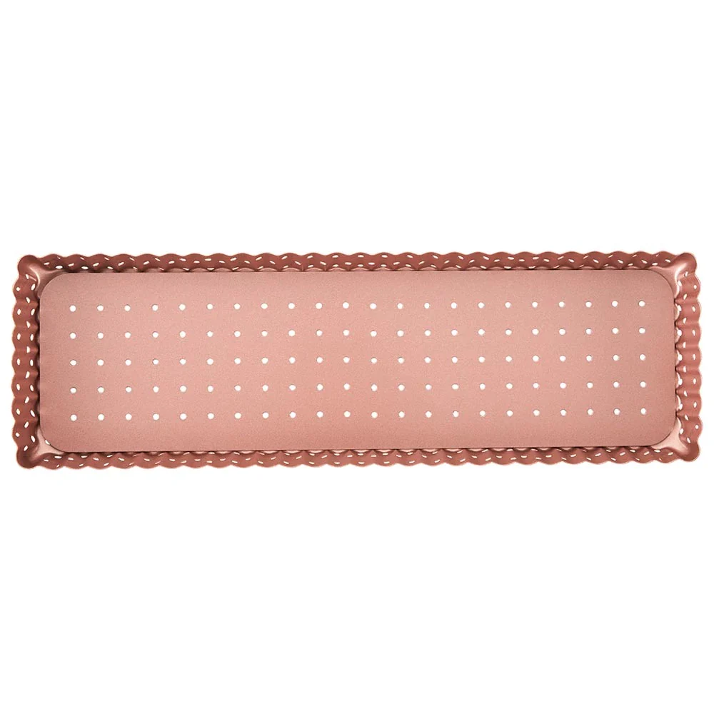 WILTSHIRE Rose Gold Perforated Tart Pan 34.5cm - Image 3