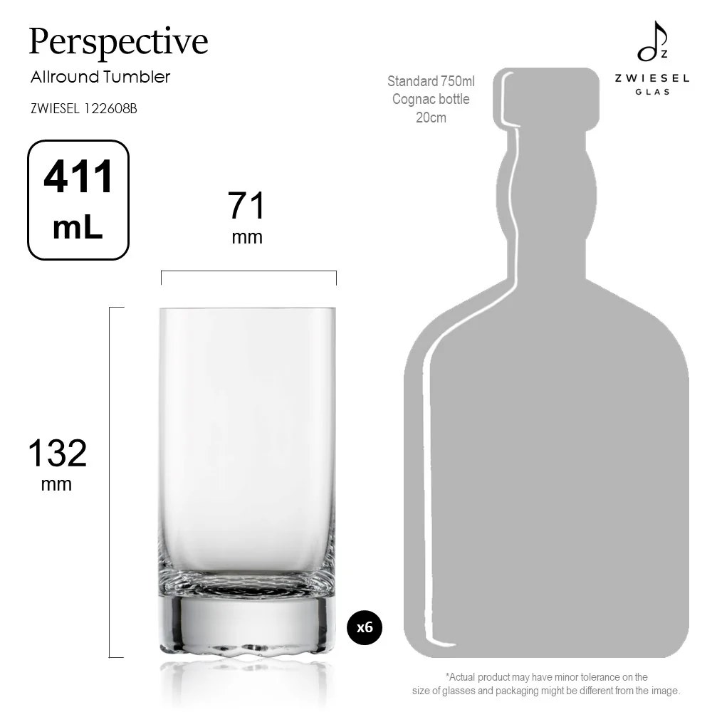Zwiesel Glas Tritan Crystal Perspective Allround Tumbler,  411 mL - Box of 6 - Image 5