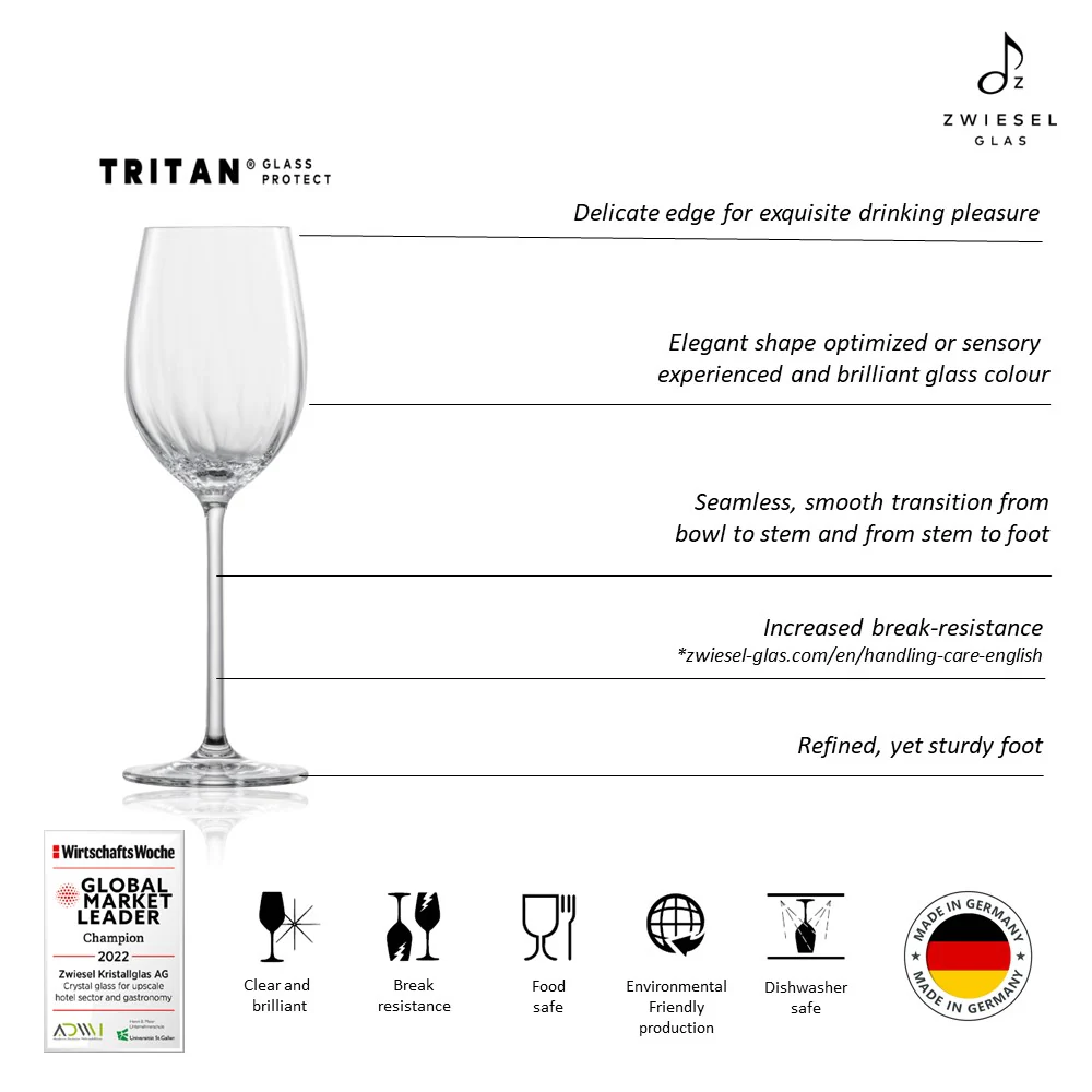 Zwiesel Glas Tritan Crystal Prizma White Wine Glass, 296 mL - Box of 6 - Image 4