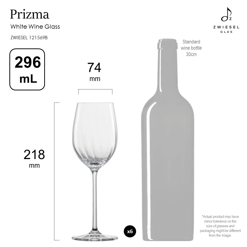 Zwiesel Glas Tritan Crystal Prizma White Wine Glass, 296 mL - Box of 6 - Image 5