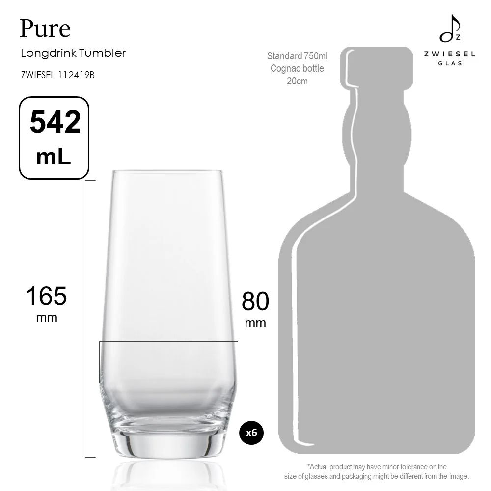 Zwiesel Glas Tritan Crystal Pure Longdrink Tumbler, 542 mL - Box of 6 - Image 5